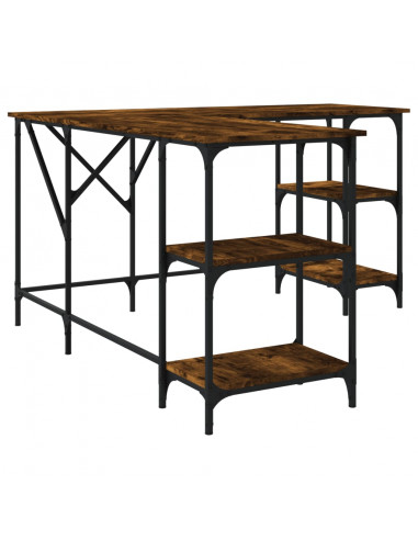 Scrivania Rovere Fumo 139x139x75 cm in Legno Multistrato