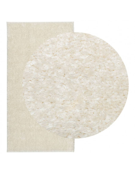 Tappeto a Pelo Lucido Lungo ISTAN Effetto Crema 80x150 cm