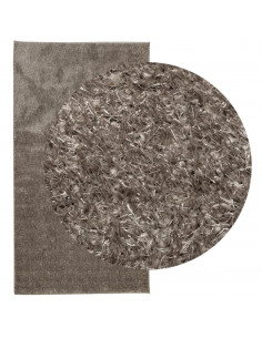 Tappeto a Pelo Lucido Lungo ISTAN Effetto Grigio 80x150 cm 2