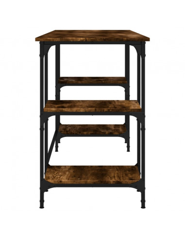 Scrivania Rovere Fumo 140x50x75 cm Metallo e Legno Multistrato