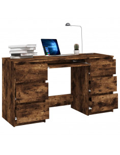 Scrivania Rovere Fumo 140x50x77 cm in Legno Multistrato