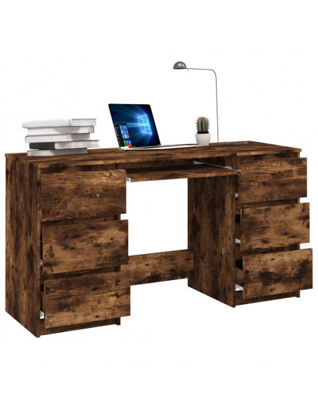 Scrivania Rovere Fumo 140x50x77 cm in Legno Multistrato