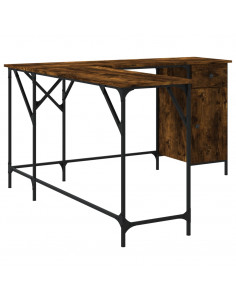 Scrivania Rovere Fumo 141x141x75 cm in Legno Multistrato