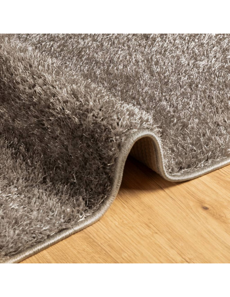 Tappeto a Pelo Lucido Lungo ISTAN Effetto Grigio 80x150 cm