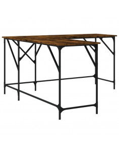 Scrivania Rovere Fumo 149x149x75 cm in Legno Multistrato