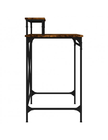 Scrivania Rovere Fumo 80x50x90 cm in Legno Multistrato e Ferro