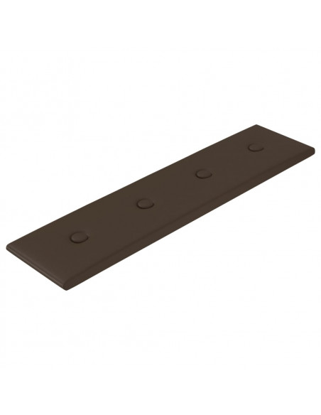 Pannelli Murali 12 pz Marrone 60x15 cm Similpelle 1,08 m²