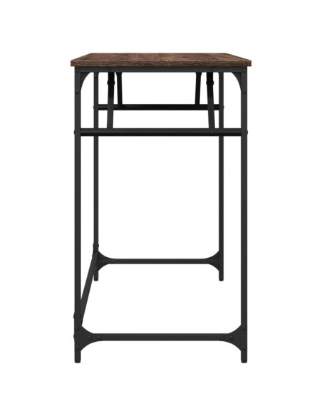 Scrivania Rovere Marrone 100x45x76cm Legno e Acciaio a Polvere
