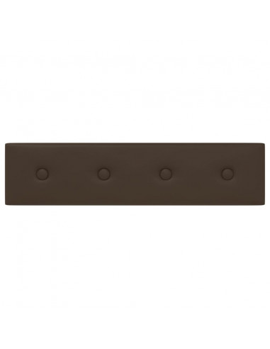 Pannelli Murali 12 pz Marrone 60x15 cm Similpelle 1,08 m²