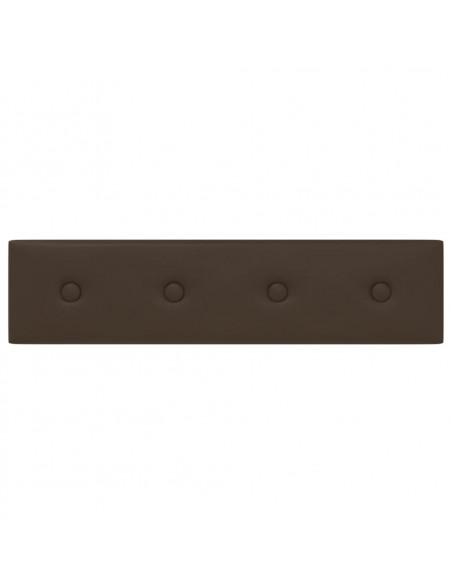 Pannelli Murali 12 pz Marrone 60x15 cm Similpelle 1,08 m²