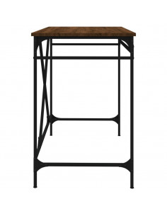 Scrivania Rovere Marrone 100x50x75 cm Legno Multistrato e Ferro 2
