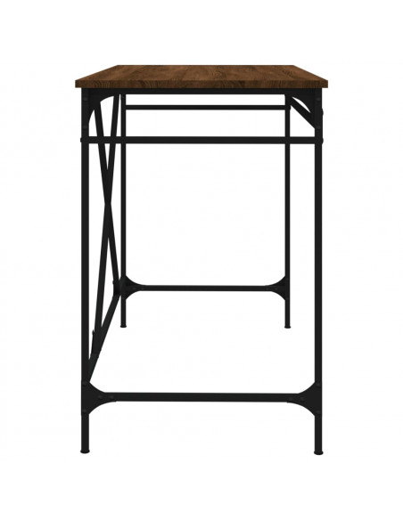 Scrivania Rovere Marrone 100x50x75 cm Legno Multistrato e Ferro