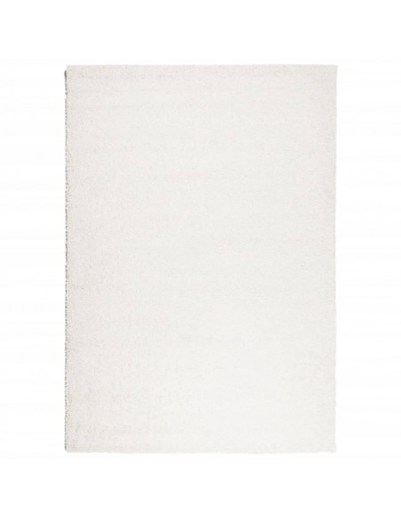 Tappeto Shaggy a Pelo Lungo Moderno Crema 120x170 cm