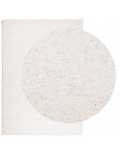 Tappeto Shaggy a Pelo Lungo Moderno Crema 120x170 cm 2
