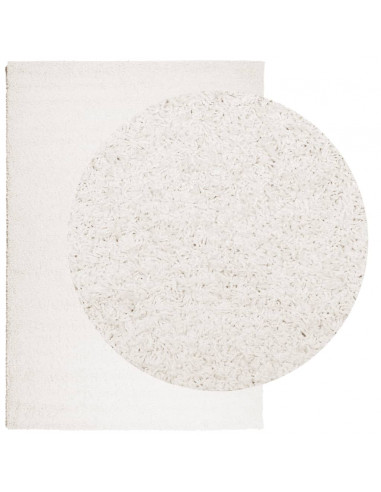 Tappeto Shaggy a Pelo Lungo Moderno Crema 120x170 cm