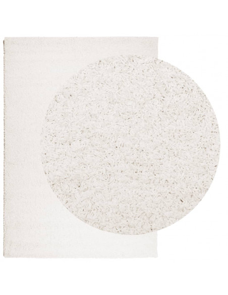 Tappeto Shaggy a Pelo Lungo Moderno Crema 120x170 cm