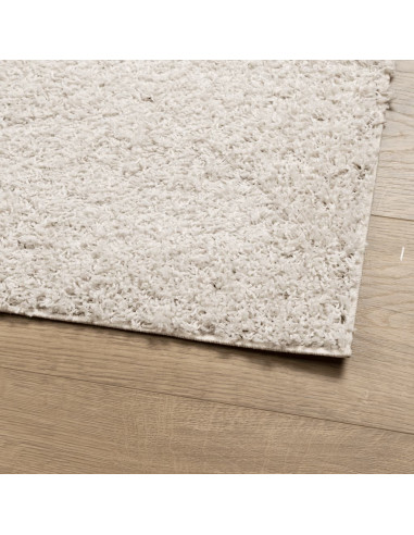 Tappeto Shaggy a Pelo Lungo Moderno Crema 120x170 cm