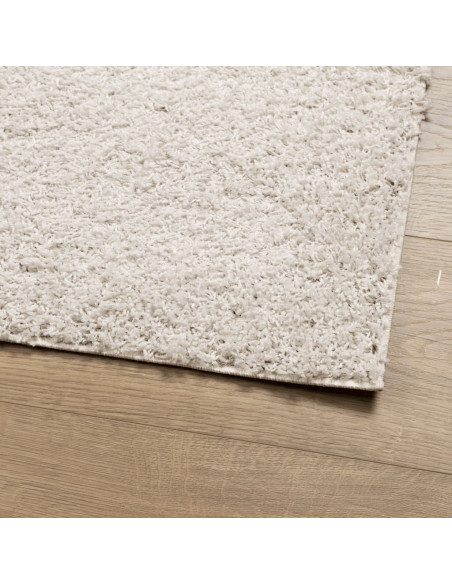 Tappeto Shaggy a Pelo Lungo Moderno Crema 120x170 cm