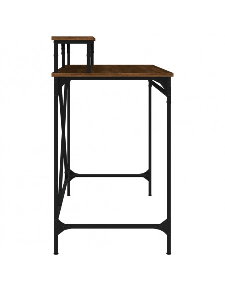 Scrivania Rovere Marrone 100x50x90 cm Legno Multistrato e Ferro