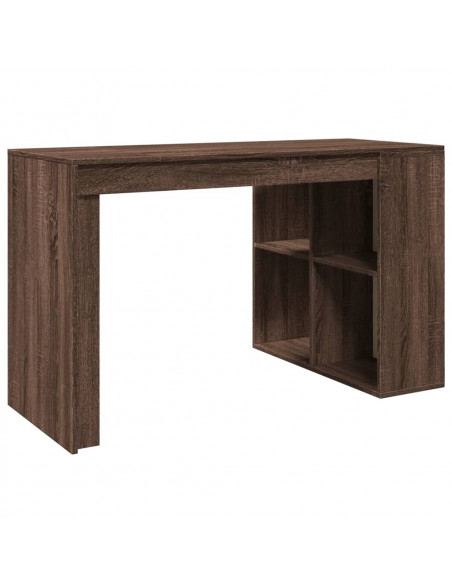 Scrivania Rovere Marrone 123,5x73,5x75 cm in Legno Multistrato