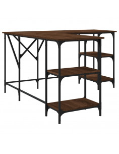 Scrivania Rovere Marrone 139x139x75 cm in Legno Multistrato 2