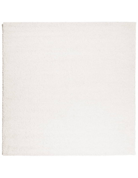 Tappeto Shaggy a Pelo Lungo Moderno Crema 160x160 cm