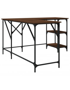 Scrivania Rovere Marrone 139x139x75 cm in Legno Multistrato 2