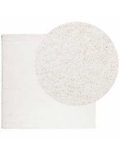Tappeto Shaggy a Pelo Lungo Moderno Crema 160x160 cm 2