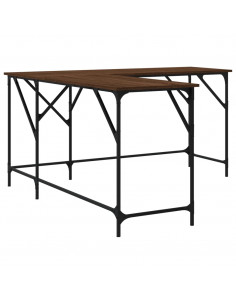 Scrivania Rovere Marrone 149x149x75 cm in Legno Multistrato 2