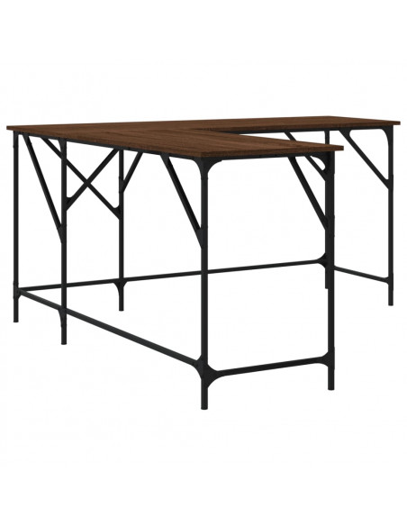 Scrivania Rovere Marrone 149x149x75 cm in Legno Multistrato