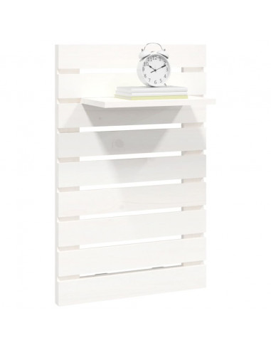 Mensole da Letto a Parete 2 pz Bianco Legno Massello di Pino