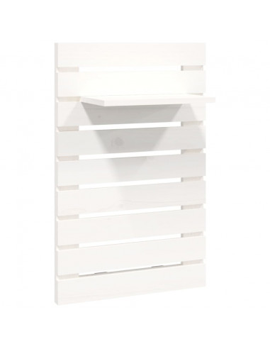 Mensole da Letto a Parete 2 pz Bianco Legno Massello di Pino