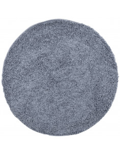 Tappeto Shaggy a Pelo Lungo Moderno Blu Ø 120 cm