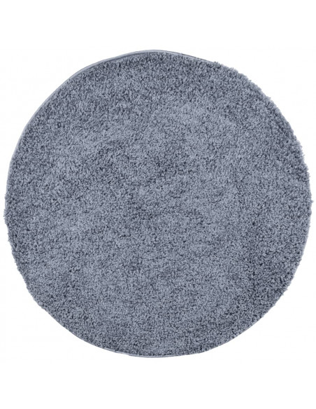 Tappeto Shaggy a Pelo Lungo Moderno Blu Ø 120 cm