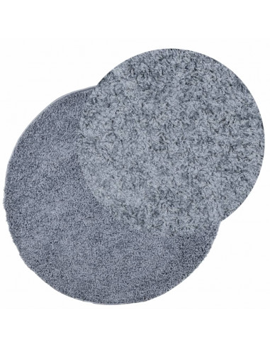 Tappeto Shaggy a Pelo Lungo Moderno Blu Ø 120 cm