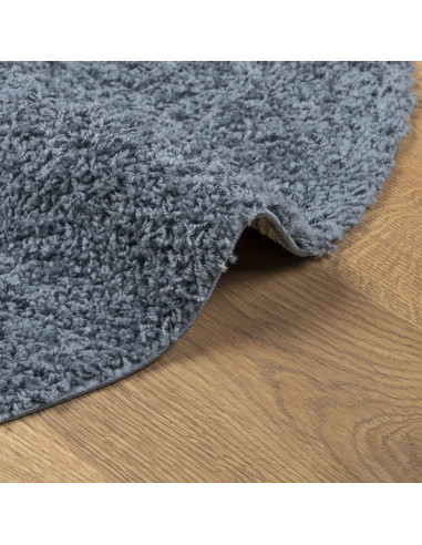 Tappeto Shaggy a Pelo Lungo Moderno Blu Ø 120 cm