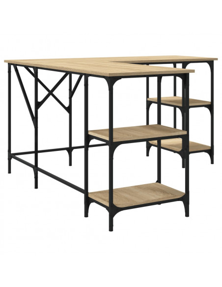 Scrivania Rovere Sonoma 139x139x75 cm in Legno Multistrato