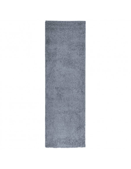 Tappeto Shaggy a Pelo Lungo Moderno Blu 80x250 cm