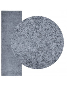 Tappeto Shaggy a Pelo Lungo Moderno Blu 80x250 cm 2