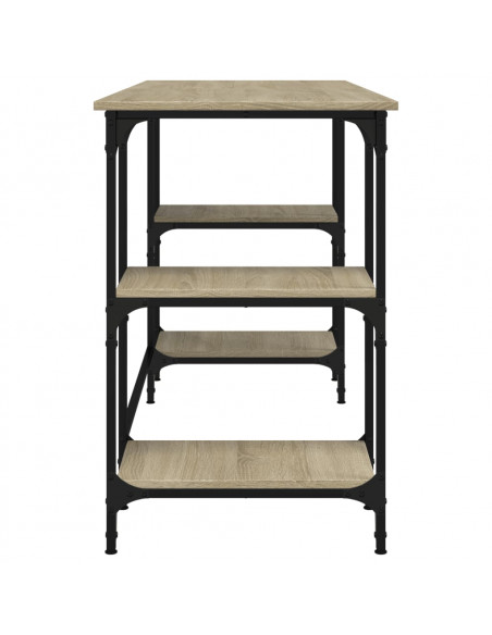 Scrivania Rovere Sonoma 140x50x75cm Metallo e Legno Multistrato
