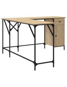 Scrivania Rovere Sonoma 141x141x75 cm in Legno Multistrato