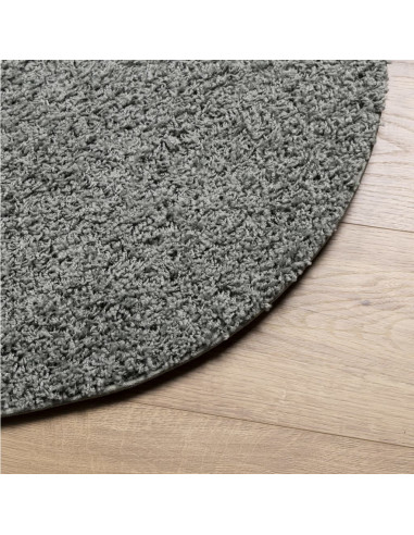 Tappeto Shaggy a Pelo Lungo Moderno Verde Ø 100 cm