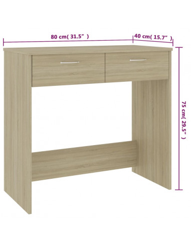 Scrivania Rovere Sonoma 80x40x75 cm in Legno Multistrato