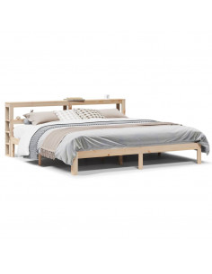 Giroletto con Testiera 200x200 cm in Legno Massello di Pino 2