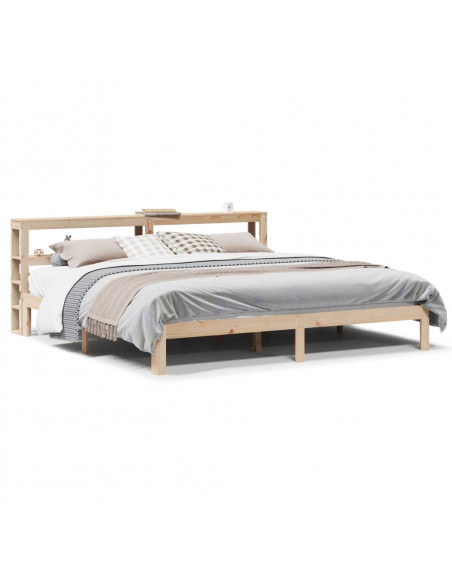 Giroletto con Testiera 200x200 cm in Legno Massello di Pino