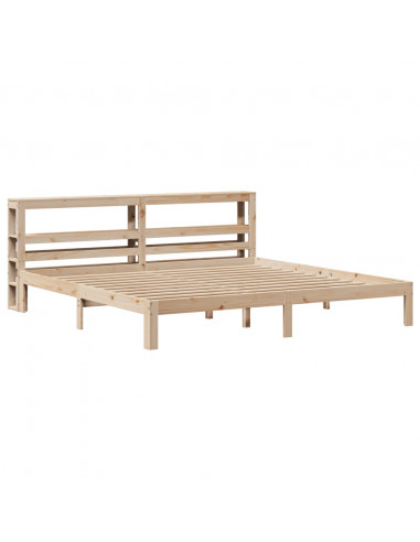 Giroletto con Testiera 200x200 cm in Legno Massello di Pino