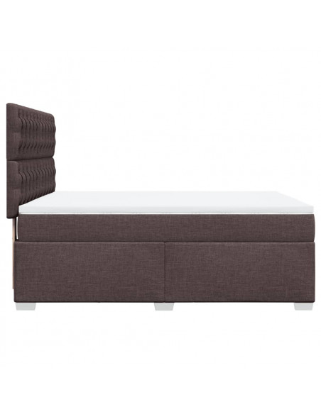 Giroletto a Molle con Materasso Marrone Scuro 140x200cm Tessuto