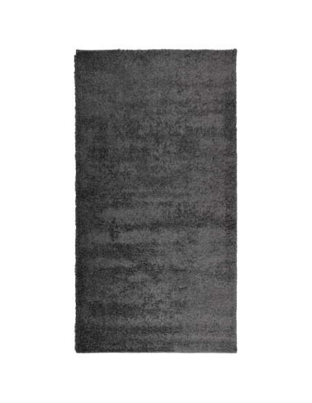 Tappeto Shaggy a Pelo Lungo Moderno Antracite 80x150 cm
