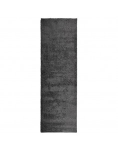 Tappeto Shaggy a Pelo Lungo Moderno Antracite 80x250 cm
