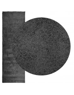 Tappeto Shaggy a Pelo Lungo Moderno Antracite 80x250 cm 2